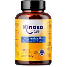 KINOKO LIFE Lactoferrina Plus 120 Cápsulas con Vitamina C 500mg, Vitamina D3 2000IU y Zinc para el Sistema Inmune, Sin Gluten, Sin GMO Precio: 36.7900005. SKU: B1AAAMTZAS