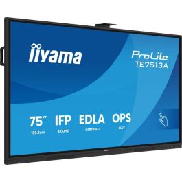 iiyama iiWare21E Pantalla Interactiva 75" UHD 4K IPS 40-Puntos PureTouch IR+ Android 14 EDLA Google GMS 8/128GB Antirreflejos Altavoces 60W