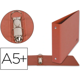 Liderpapel Carpeta de 2 anillas 40mm cuarto apaisado carton cuero