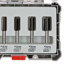 Bosch Professional 2607017465 - Juego de 6 Fresas Rectas de Fresa, Ø12/16/20 mm, Vástago de 6 mm