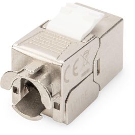 Digitus Módulo Keystone CAT6a RJ45 Apantallado sin Herramientas, Plata, Pack de 24 Unidades para Cable AWG 22-26