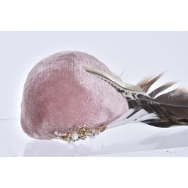 DKD Home Decor Figura Navidad Pájaro Alpina de Poliéster Rosa Negro 8x8x25 cm (2 Unidades)