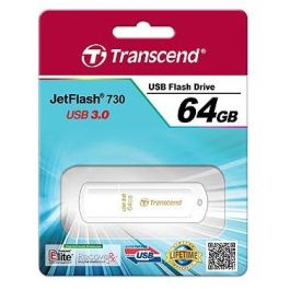 Transcend JetFlash 730 USB 3.1 64GB Blanco - Memoria Flash USB Tipo A para Windows y Mac