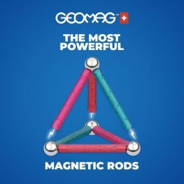 Geomag Purpurina Ecofriendly Set Construcción Magnética 35 Piezas: 12 Barras, 12 Esferas, 10 Paneles. Plástico 100% Reciclado, Efectos Brillo 2D 3D