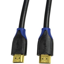 LogiLink CH0065 - Cable HDMI High Speed con Ethernet 7.5m, 4K 60Hz, 3D, Conectores Dorados, Negro