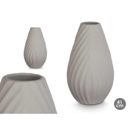 Jarrón Cerámica Raya Diagonal 41 cm Gris - Giftdecor (2 Unidades) Precio: 27.78999982. SKU: B1GS6CQ624