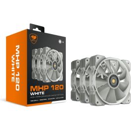 COUGAR 3MMHP12W3.0001 Ventilador de Carcasa 120mm MHP 120 Blanco, Refrigerador de Aire, 3 Unidades para PC Gaming