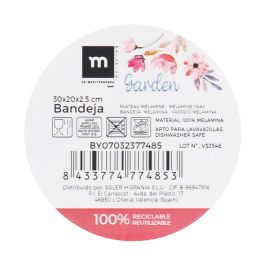 La Mediterranea Bandeja Melamina Mate Garden 30 x 20 x 2.5 cm (12 Unidades)