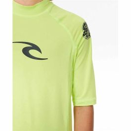 Camiseta de Manga Corta Infantil Rip Curl Wave Upf Verde limón
