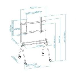 TooQ FS20205M-B Soporte de Suelo con Ruedas para TV 50-86" hasta 120kg, Aluminio/Acero Gris, Bandeja, Gestión de Cables TooQ FS20205M-B Soporte de Suelo con Ruedas para TV 50-86" hasta 120kg, Aluminio/Acero Gris, Bandeja, Gestión de Cables