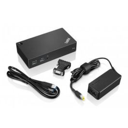 Lenovo ThinkPad USB 3.0 Pro Dock Estación Base Universal con Puertos USB 3.0, Video Digital, Ethernet y Carga, Negro