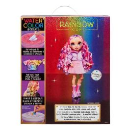 Muñeca rainbow high watercolor & create ojos morados 22 cm con accesorios varios.