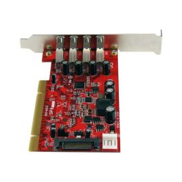 StarTech.com Tarjeta PCI Express USB 3.0 SuperSpeed 4 Puertos Tipo A 5Gbps con Alimentación SATA LP4 y Perfil Bajo