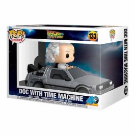 Funko POP Rides Deluxe Figura Doc Brown con Máquina del Tiempo Regreso al Futuro