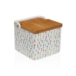 Versa Salero de Cerámica con Tapa de Bambú Blume 12.2 x 11.5 cm (4 Unidades)