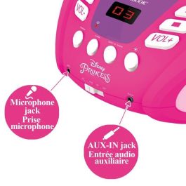 Lexibook Princesa de Disney Reproductor de CD Portátil Bluetooth 5.0 con Efectos de Luz Multicolor, Altavoces 3W y Conector Micrófono Lexibook Princesa de Disney Reproductor de CD Portátil Bluetooth 5.0 con Efectos de Luz Multicolor, Altavoces 3W y Conector Micrófono