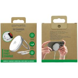 4smarts Cargador Inalámbrico Qi2 con Soporte Kickstand Plata/Blanco