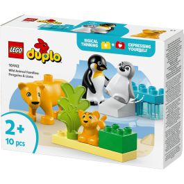 LEGO DUPLO 10442 Juguete de Construcción Familias Fauna Salvaje: Pingüinos y Leones para Desarrollo Motriz y Imaginación Niños +2 Años
