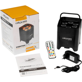 Algamlight Foco Par Led 6X12W Rgbwa+Uv Ip65 Con Batería Y W-Dmx "EVENT PAR 612 HEX IP"