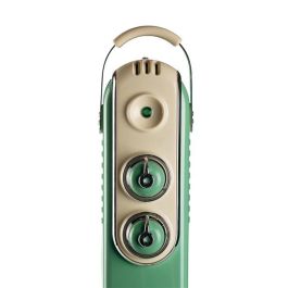 Ariete 839/14 Radiador de Aceite Vintage 11 Elementos, Verde, 3 Niveles de Potencia, Ruedas 360°