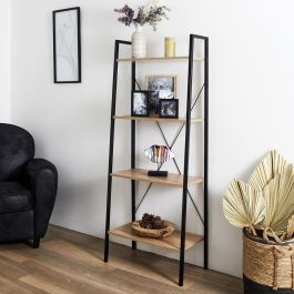 Home Deco Factory Estantería Loka 4 baldas madera contrachapada y metal 60x32,5 cm altura 148 cm