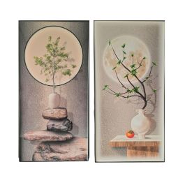 DKD Home Decor Cuadro Oriental de Aluminio y MDF, Marrón y Verde, Diseño de Jarrón, 160 x 80 cm (2 Unidades) Precio: 218.88999946. SKU: B1BKZLKM59