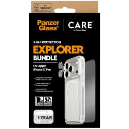 PanzerGlass 3-in-1 Flagship Explorer Bundle Protector Pantalla para iPhone 17 Pro Transparente Resistente a Rayones y Golpes