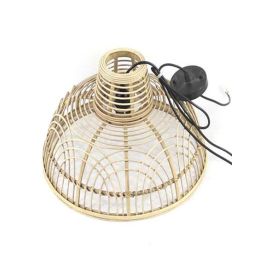DKD Home Decor Lámpara de Techo Colgante Estilo Balinés de Ratán Marrón 44x44x25 cm (Pack de 2) para Casquillo E27 50W