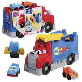 Mega Bloks Camión de Carreras y Construcción para Bebés con 2 Coches, +12 Meses