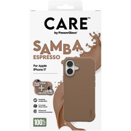 PanzerGlass Funda CARE Fashionable MagSafe para iPhone 17, Funda Protectora de TPU Reciclado Color Espresso