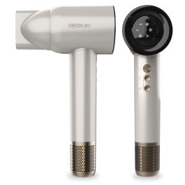 Cecotec Secador de Pelo DryGlam Waves Champagne 1600W Plasma Coanda 4en1 Pantalla Digital