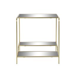 DKD Home Decor Mesita Auxiliar Glam Dorada, con Estructura Metálica y Tapa de Espejo, 50 cm Ancho x 50 cm Largo x 55 cm Alto DKD Home Decor Mesita Auxiliar Glam Dorada, con Estructura Metálica y Tapa de Espejo, 50 cm Ancho x 50 cm Largo x 55 cm Alto