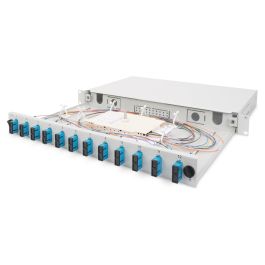 Digitus LWL Spleißbox 1HE Caja de empalmes de fibra óptica, extensible, cierre rápido, Interior, Acero