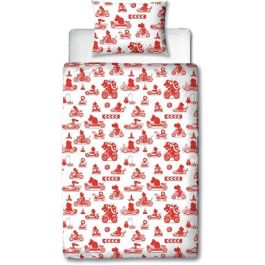 Mario Bros Juego de cama reversible Mario AABFA32034 - Microfibra 1 funda nórdica 140x200 cm + 1 funda almohada 63x63 cm