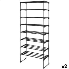 Estantería Max Home Negro Metal Plástico 67 X 160 X 30 CM (2 Unidades) Precio: 36.88999963. SKU: B17H54K53C