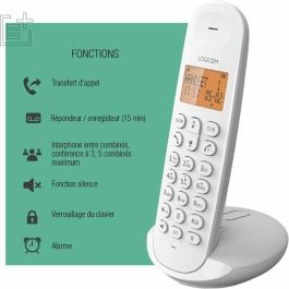 Logicom Teléfono Fijo Inalámbrico DECT ILOA 155T SOLO Blanco con Contestador Automático