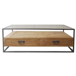 Mesa Centro Vintage DKD Home Decor Marron Claro Negro 60 x 40 x 120 cm