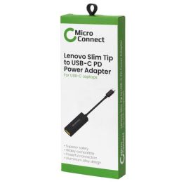 MicroConnect USB3.1C-LEN Adaptador USB-C a conector cuadrado Lenovo para cargar portátiles, soporta Power Delivery hasta 20V/3A