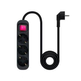 Nanocable 10.38.0003-BK Regleta de Enchufes con Interruptor, 3 Tomas de Corriente, Cable 1.4m, Negra, Protección Infantil, 3680W Nanocable 10.38.0003-BK Regleta de Enchufes con Interruptor, 3 Tomas de Corriente, Cable 1.4m, Negra, Protección Infantil, 3680W