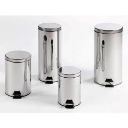 Q-connect Papelera Metal con Pedal Cromada Capacidad 12 Litros 25x38cm