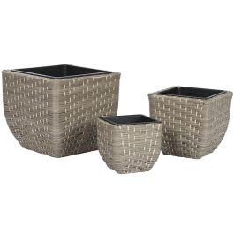 Macetero Terraza Y Jardin DKD Home Decor Natural 40 x 36 x 40 cm Set de 3