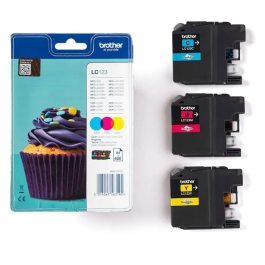 Brother LC123RBWBP Cartucho de Tinta de Color (Cian/Magenta/Amarillo) Blíster 3 Unidades