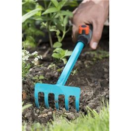 Gardena cs-Blumenrechen. Rastrillo Manual de Acero y Plástico Negro/Turquesa