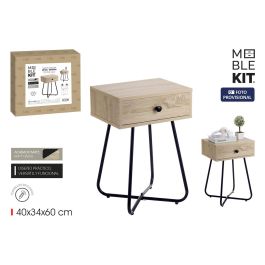Moblekit Mesita Auxiliar Metal Madera con Cajón - 40 x 34 x 60 cm (3 Unidades) Precio: 111.51000025. SKU: B16D2N3J7G
