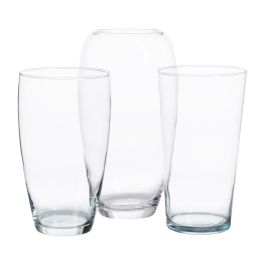 Jarrón Decoración Transparente Cristal 16,50 X 16,50 X 30 cm