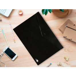 Liderpapel Dossier Broche Polipropileno Din A4 Negro Opaco Capacidad 50 Hojas