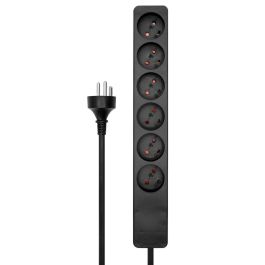 MicroConnect Danish Power Strip 6-way Black 2m cable MicroConnect Danish Power Strip 6-way Black 2m cable