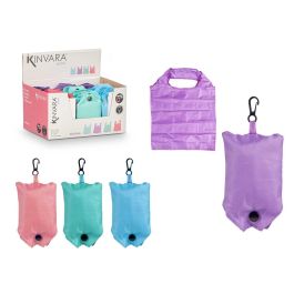 Kinvara Bolsa Reutilizable Plegable de Poliéster Colores Vivos Surtidos - Compacta, Abierta 59x44 cm, Plegada 7.5x16x2 cm (48 Unidades)