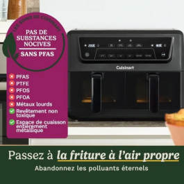 Cuisinart AFD10XBLE Freidora de Aire con Tanque Doble, 10.4 L, 2400 W, Negra