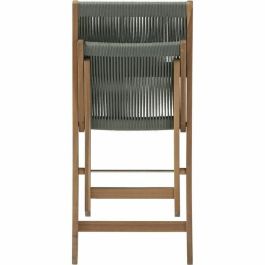 MAKENA Conjunto de Bistró Plegable de Madera de Acacia FSC con Tejido de Cuerda Verde Oliva - 2 Personas